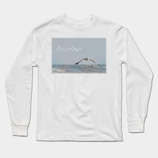 Freedom. Seagull flies over the sea Long Sleeve T-Shirt